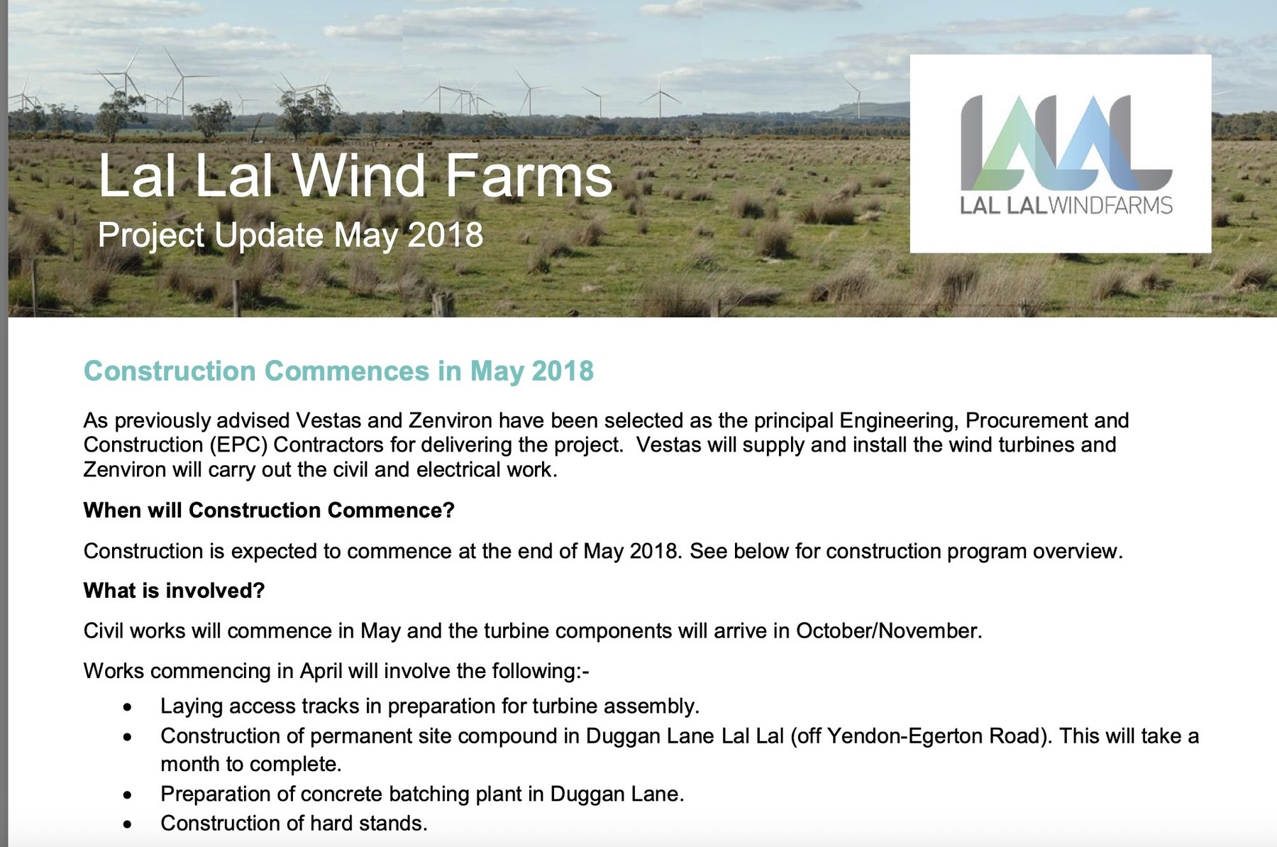 Construction commenced documentary extract