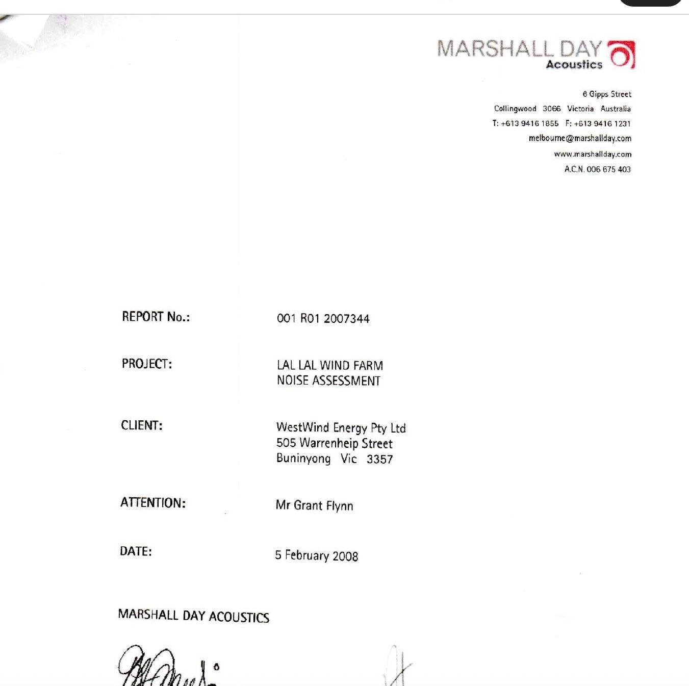 Marshall Day Noise Assessment documentary extract