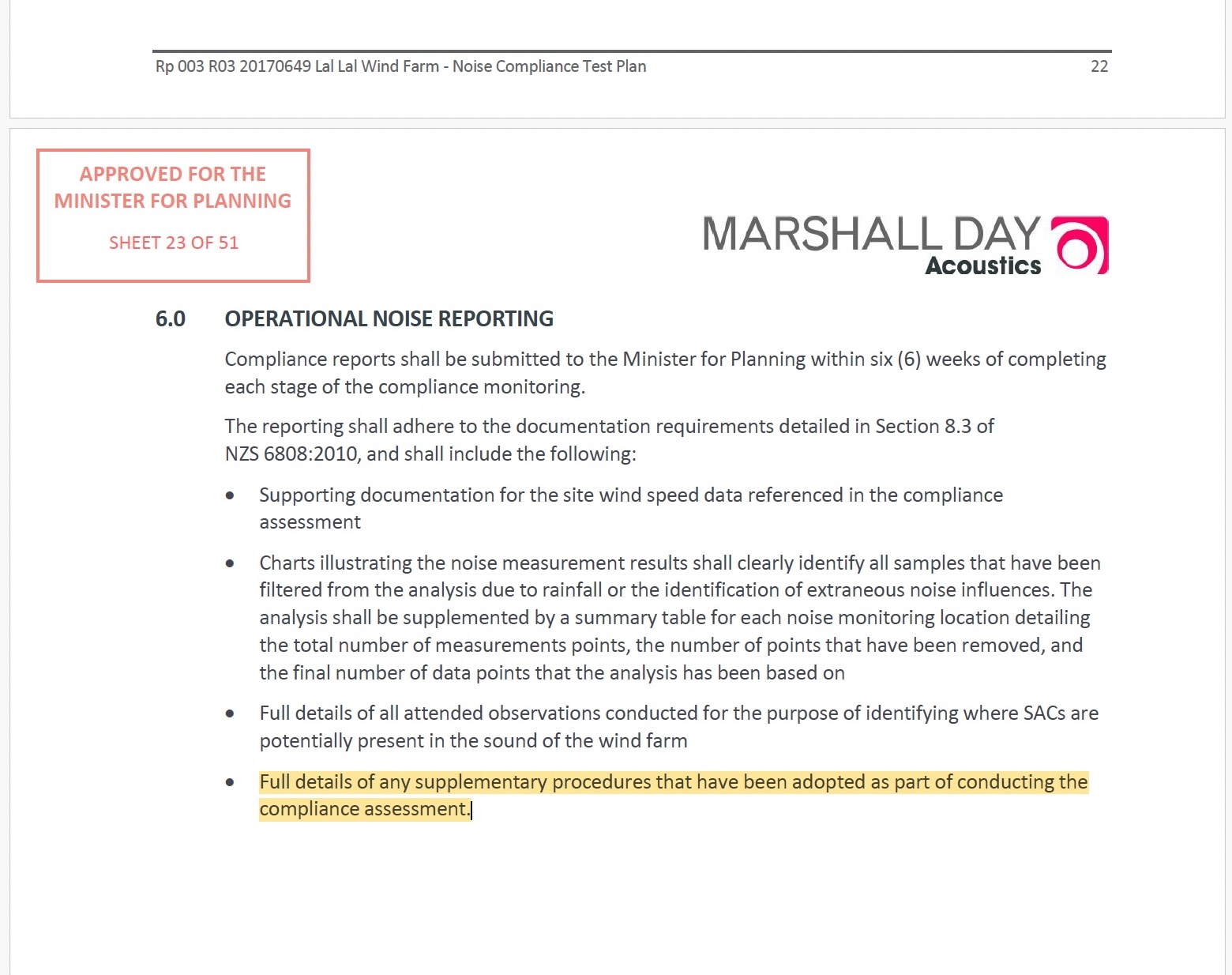 NCTP extract showing requirement to report supplementary procedures