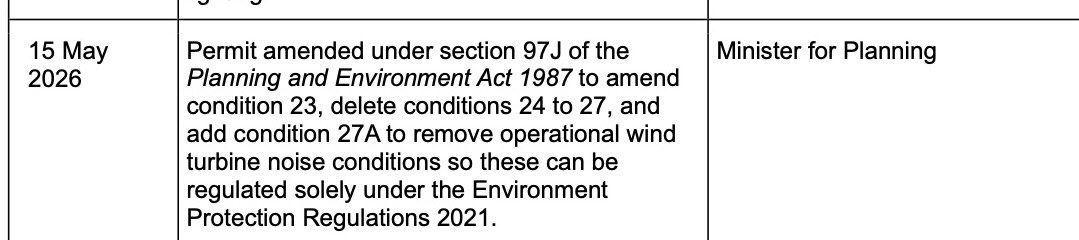Planning Permit amended documentary extract