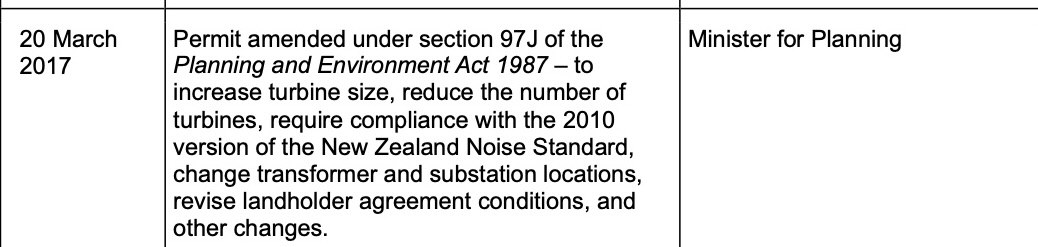 Planning Permit amended documentary extract