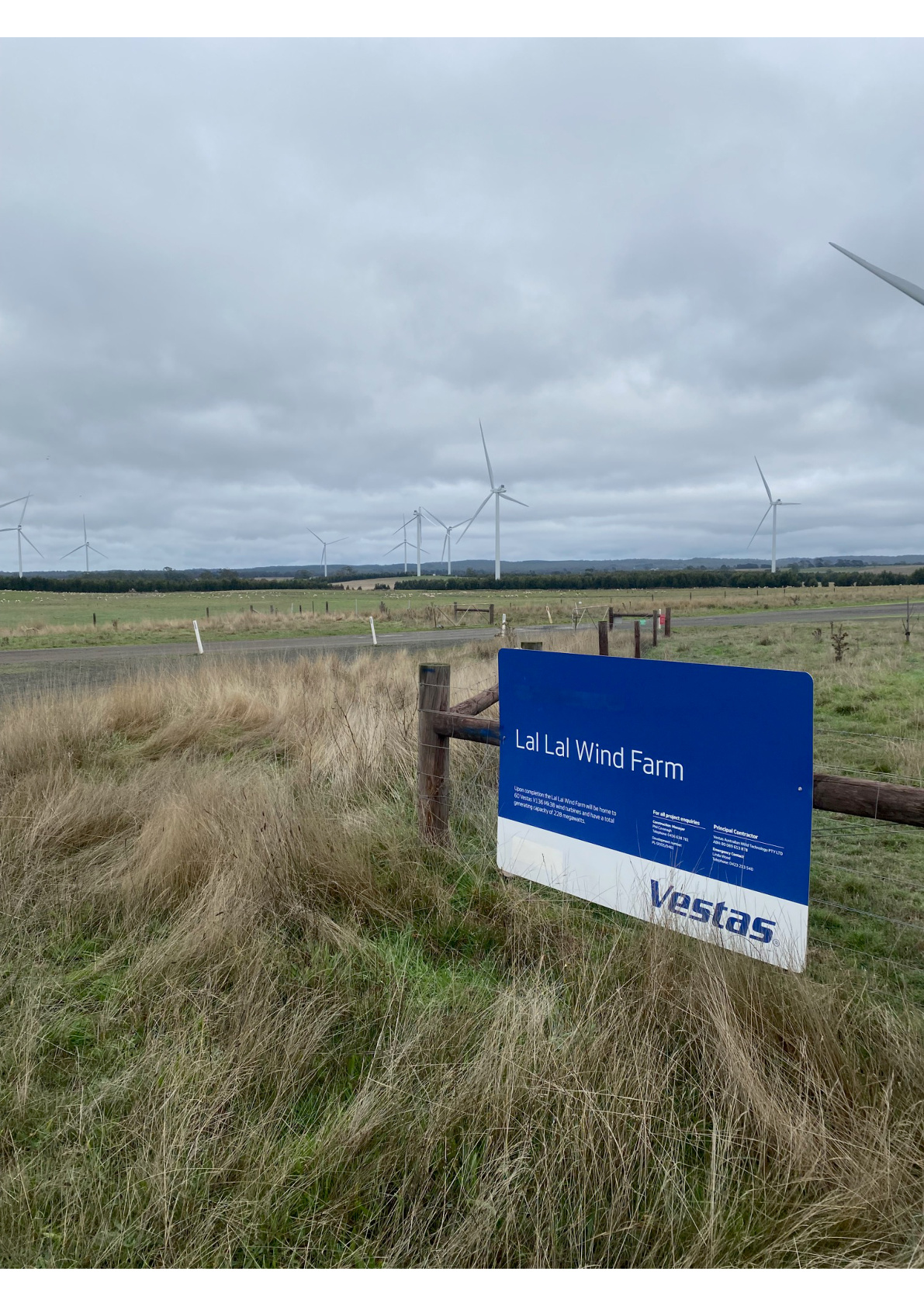 Lal Lal Wind Farm entrance sign
